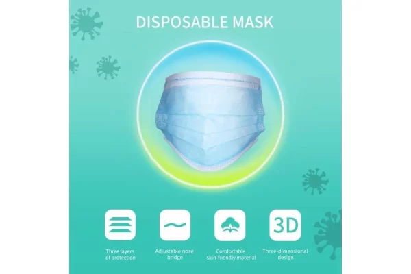 DISPOSABLE FACE MASKS PKT 10 - Image 4