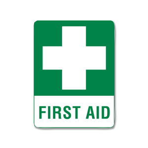 First Aid Signs (Small Self-Stick Vinyl) 10 × 14 cm
