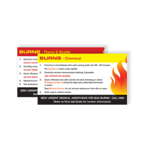 AEROGUIDE Burns First Aid Card