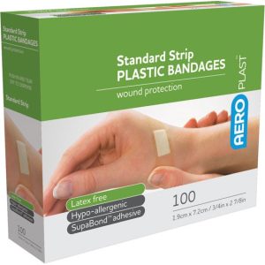 AEROPLAST PLASTIC BANDAGES Standard Strip  Box 100