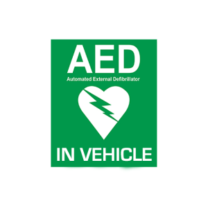 AED in Vehicle  (Small Self-Stick Vinyl) 10 × 12 cm