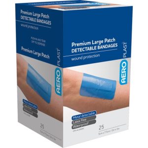 AEROPLAST Premium Detectable Large Patch 7.5 x 5cm Box/25