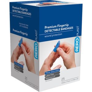 AEROPLAST Premium Detectable Fingertip Dressing 7.5 x 4.5cm Box/25