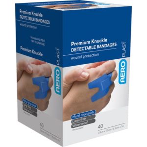 AEROPLAST Premium Detectable Knuckle Dressings 7.5 x 3.8cm Box/40