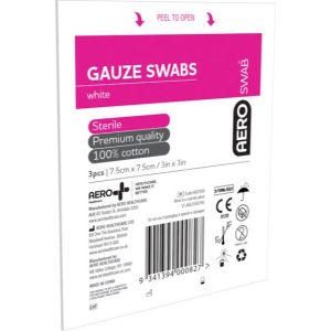 Gauze Swabs 7.5cm x 7.5cm (3) sterile